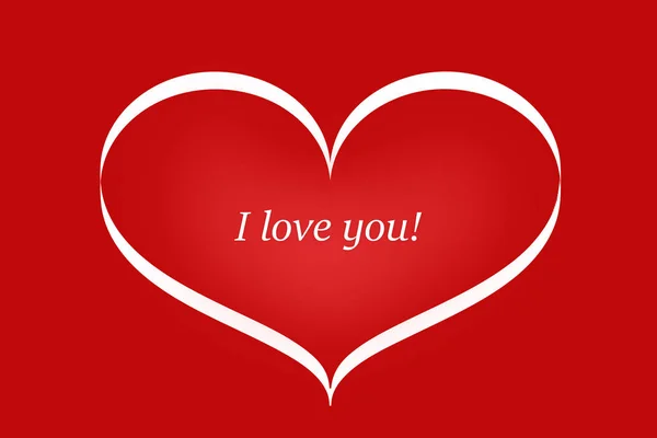 Icono del corazón sobre un fondo rojo. Día de San Valentín. El 14 de febrero. Ilustración —  Fotos de Stock