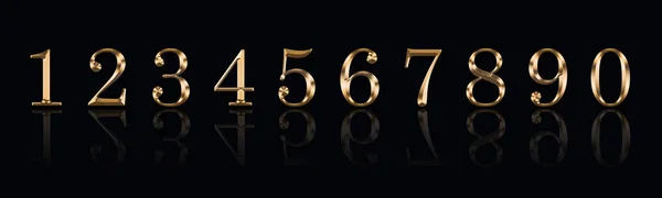 Golden Numbers Black Background — Stock Photo, Image