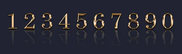 Golden Numbers Gray Background — Stock Photo, Image