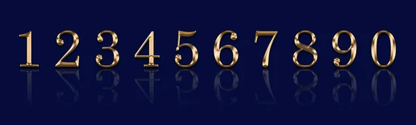 Golden Numbers Blue Background — Stock Photo, Image
