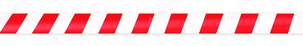 Red and white warning tape on an isolated white background. Concept for protecting people from coronavirus infection. Banner.