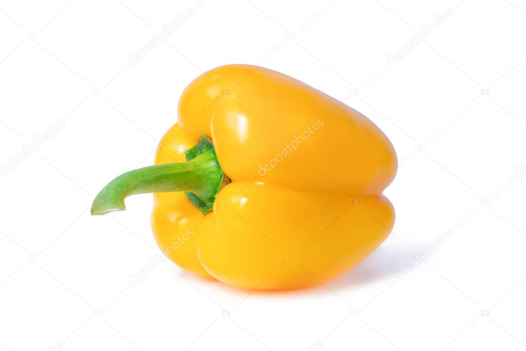 Yellow sweet one pepper isolated on a white background