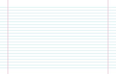 Beyaz defter kağıdı. Kırmızı çizgili bir çizgi halinde defter kağıdı okul konsepti..