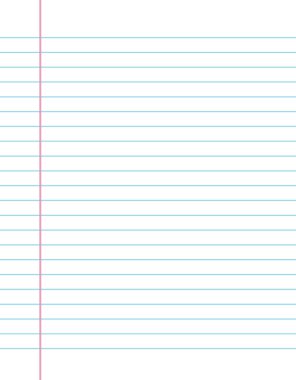 Beyaz defter kağıdı. Kırmızı çizgili bir çizgi halinde defter kağıdı okul konsepti..