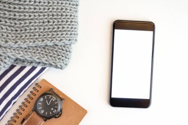 İş kavramı alan iş dizüstü bilgisayar, grafik ve akıllı telefon var. Seçici odak ve vintage sesi