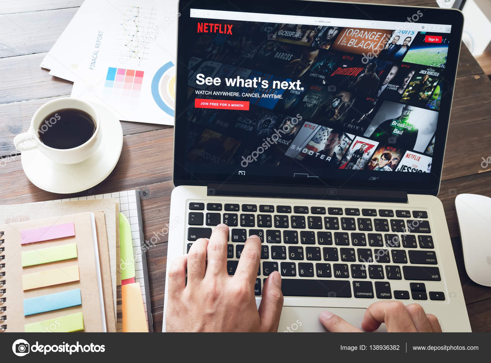 Laptop Watch Movies Together Online Netflix BANGKOK ,THAILAND