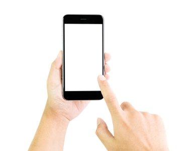 El smartphone boş ekran, kırpma yolu içinde tutarak