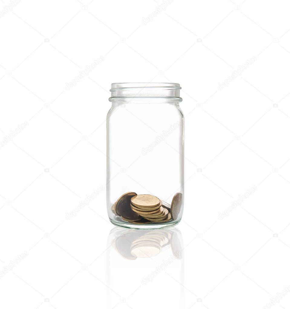 Coins in a bottle, Represents the financial growth. The more money you save, the more you will get.