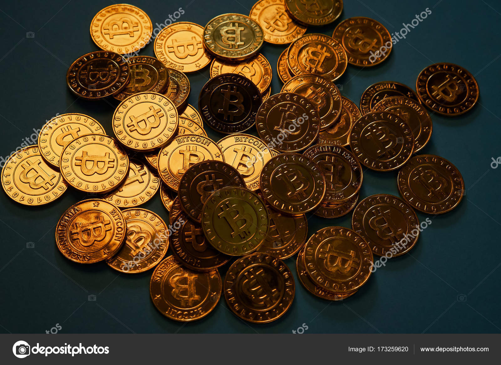 Gold Bitcoin Placed On Background Digital Currency Concepts Can Be - 