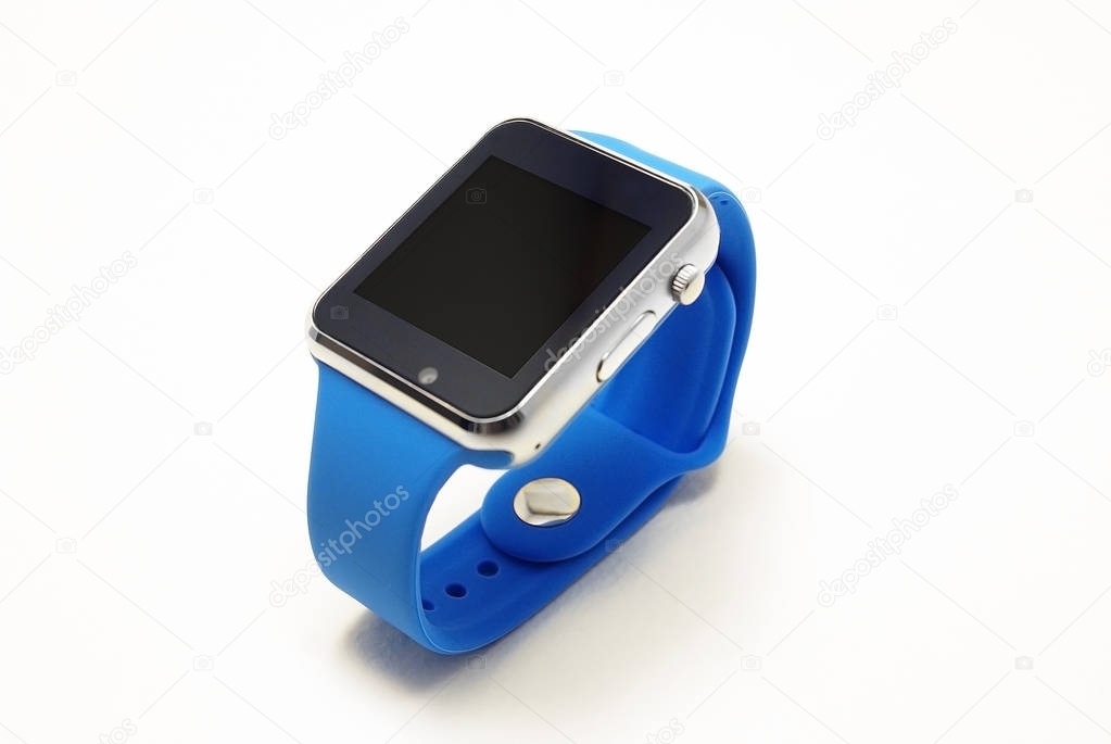 Smart watch with blue strap