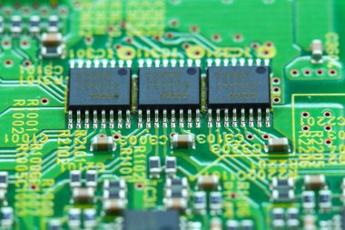 Closeup elektronik devre kartı arka plan.