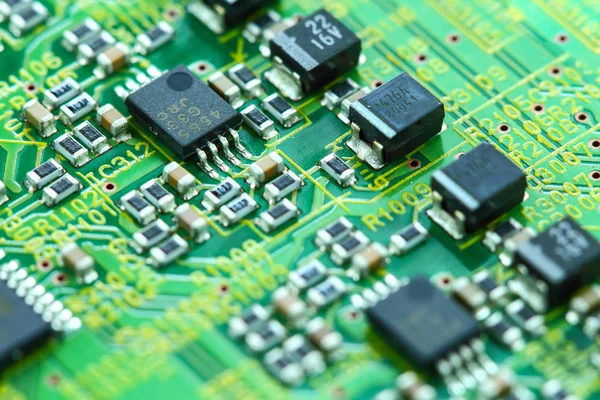 Closeup Electronic Circuit Board Background — Stock Photo, Image