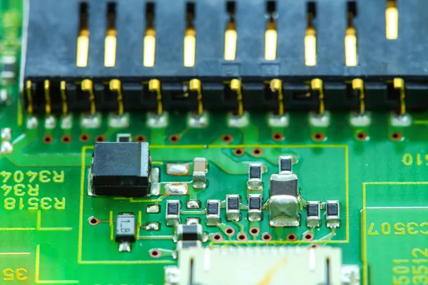 Placa de circuito electrónico de primer plano —  Fotos de Stock