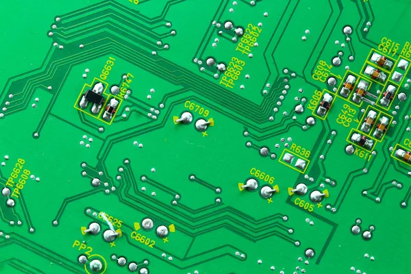 Closeup Elektronik Devre Kartı Arka Plan — Stok fotoğraf