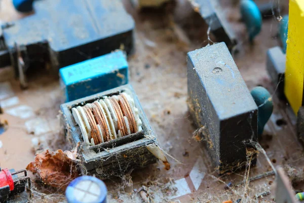 Closeup elektronik devre kartı arka plan.