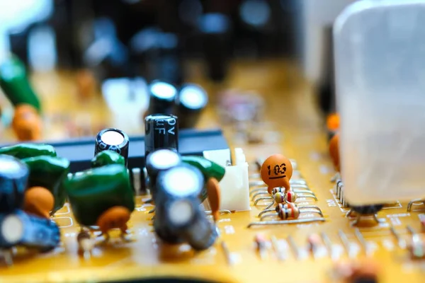 Closeup elektronik devre kartı arka plan.