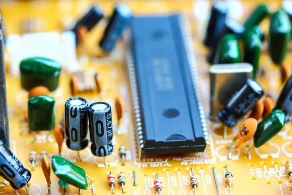 Closeup electronic circuit board — Stock Photo, Image