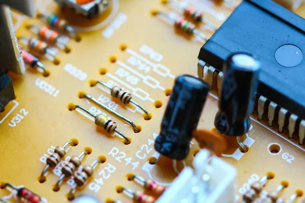 Closeup elektronische circuitbord — Stockfoto