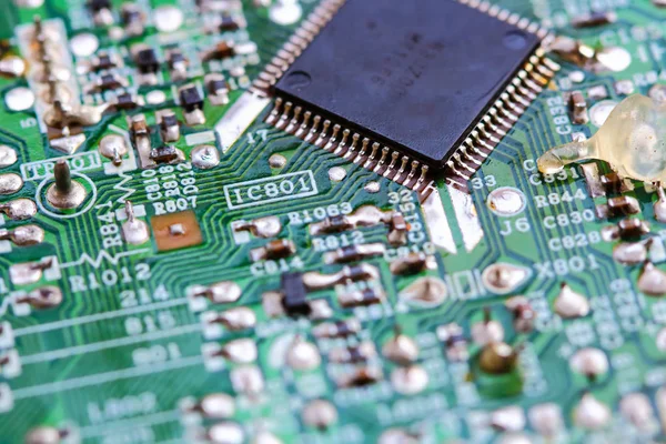 Closeup electronic circuit board — Stock Photo, Image