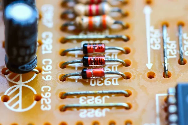 Carte de circuit électronique à gros plan — Photo