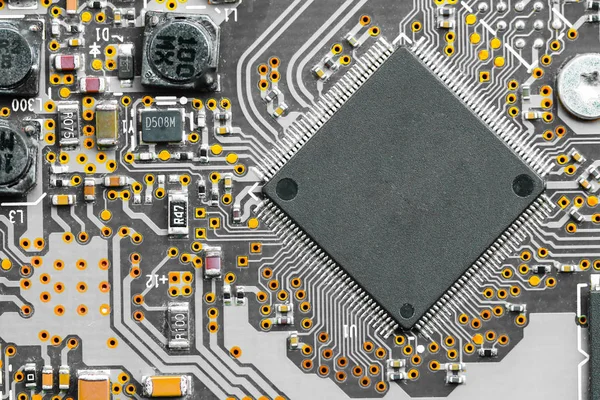 Closeup electronic circuit board — Stock Photo, Image