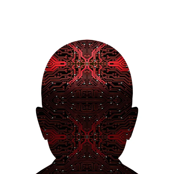 Електронна схема дитячої голови ізольовано  . — стокове фото