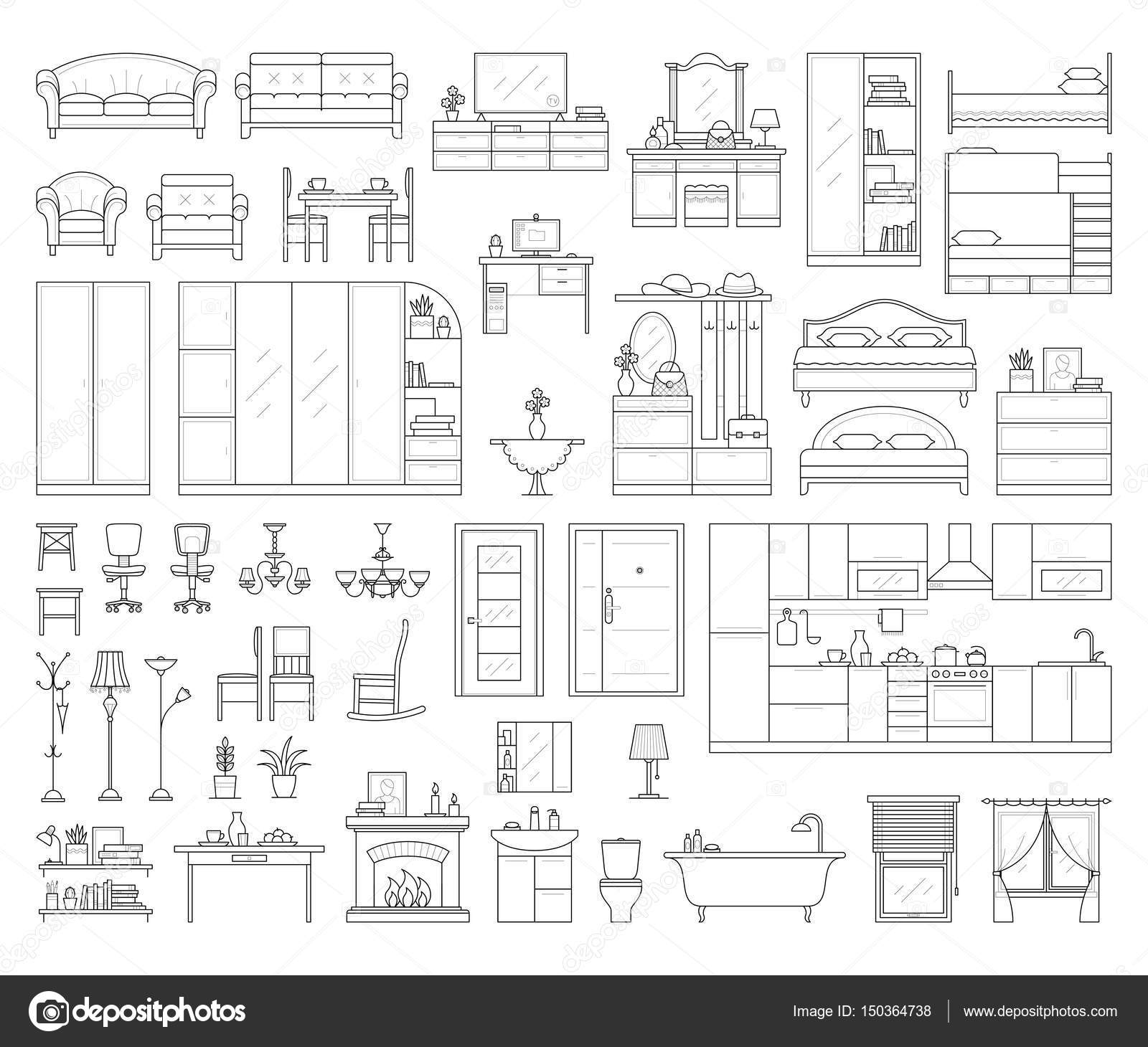 Evin iç mobilya kümesi. — Stok Vektör © nastyamal 150364738