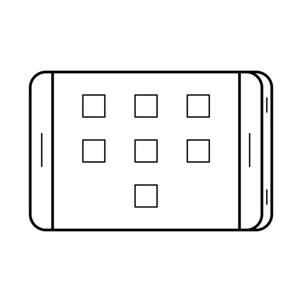 Tablet line art, simple gadget icon