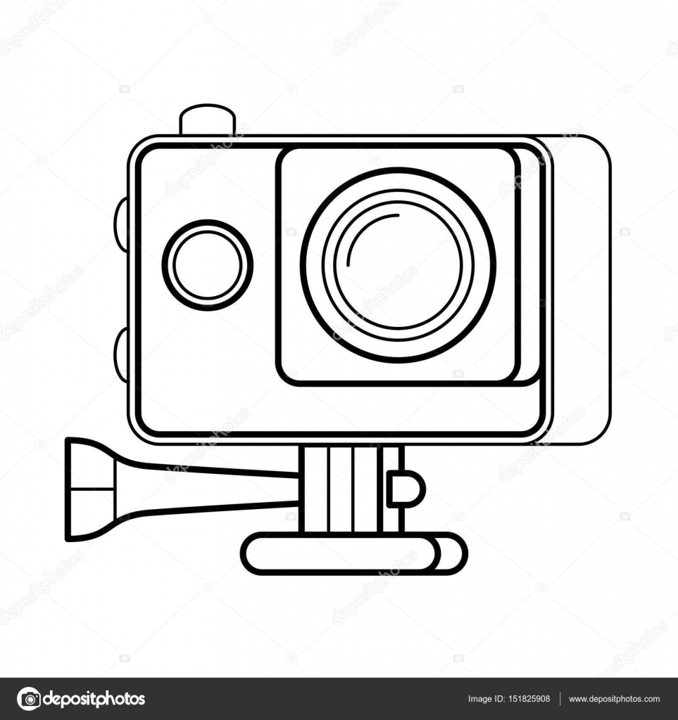 Action Camera Line Art Simple Gadget Icon Stock Vector C Nastya Mal 151825908