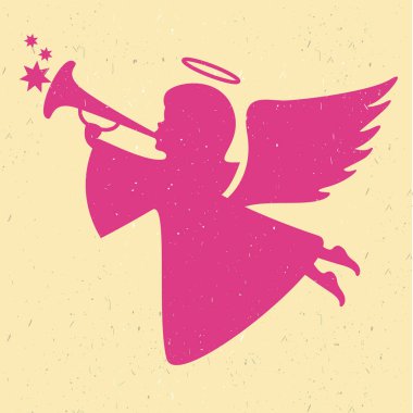 Melek siluet hafif bir arka plan üzerinde