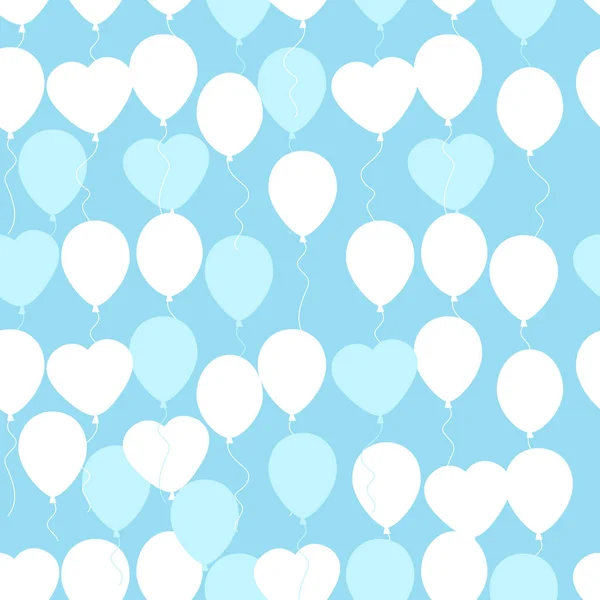 Patrón de globos planos retro. Ideal para cumpleaños, boda, aniversario, diseño gratificante y ganador. Fondo sin costuras — Vector de stock