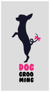 Köpek Kuaför salonu için logo. Köpek Güzellik Salonu logosu
