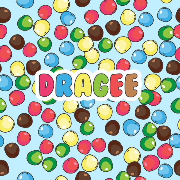 Seamless pattern of small colorful stones or sweet dragees