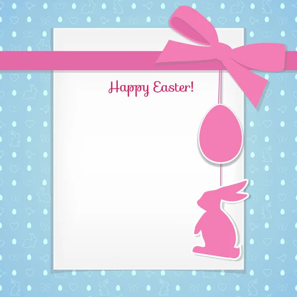 复活节背景和无缝图案与鸡蛋、 兔、 鸟 — 图库矢量图片
