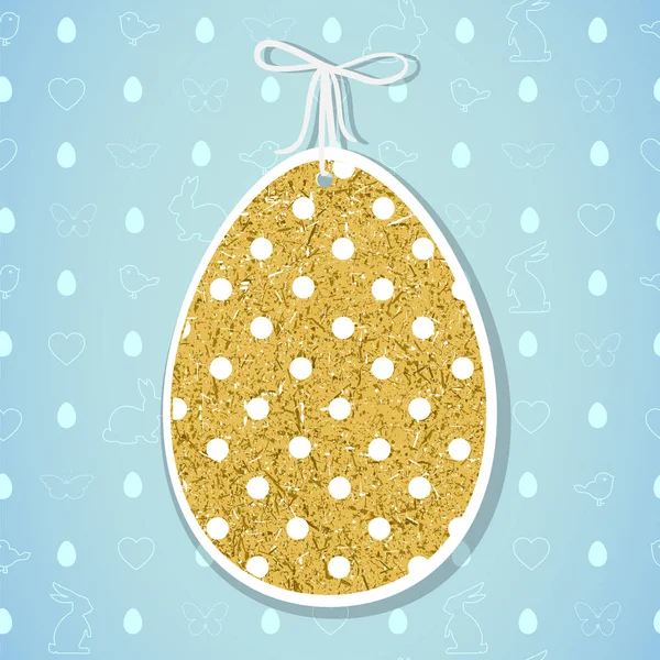 Decorazione di carta di Easter nella forma di uovo. Uovo di Pasqua d'oro — Vettoriale Stock