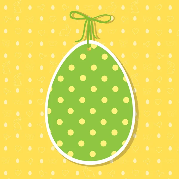 Пасхальное бумажное украшение в виде яйца. Зеленое пасхальное яйцо и — стоковый вектор