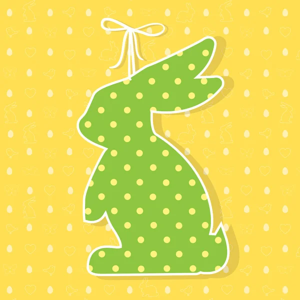 Пасхальное бумажное украшение в виде кролика. Пасхальный зелёный кролик — стоковый вектор