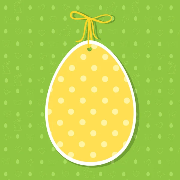 Easter paper decoration in the form of egg. Yellow Easter egg an — Stock Vector