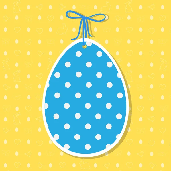 Decoración de papel de Pascua en forma de huevo. Huevo de Pascua y costura — Vector de stock