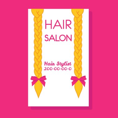 Vektör tasarım şablonu örgüler ile. Şablon saç kartvizit.