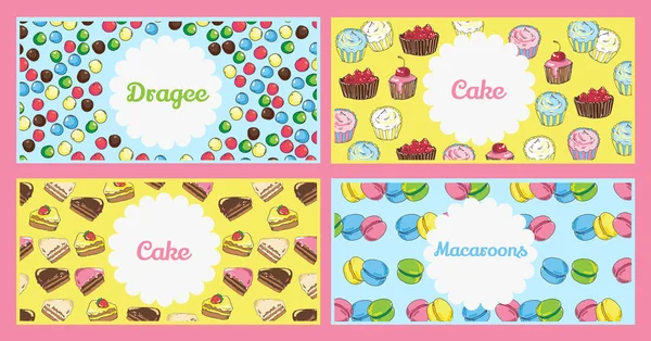 Conjunto de modelos de folheto com texto. Banners sobre o tema da comida a —  Vetores de Stock