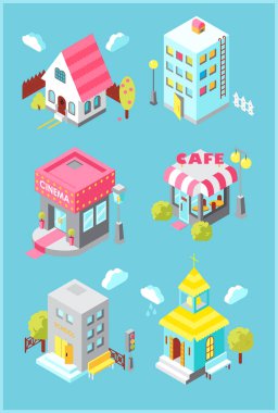 İzometrik binalar dizisi