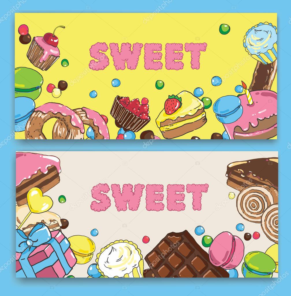 Flyer template on baking and sweets.