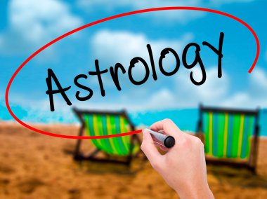 Adam el Astroloji ile siyah kalemi görsel ekranda yazma.