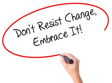 Kadın el yok Resist değişiklik, bu benimsemesi yazma! siyah m