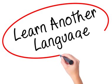 Kadın el yazma öğrenmek başka bir dili ile siyah kalemi v