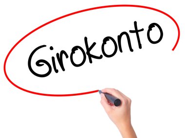 Kadın el ile kara leke Girokonto (çek hesabı) yazma