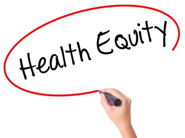 Kadın el sağlık Equityt ile siyah kalemi görsel sc yazma.