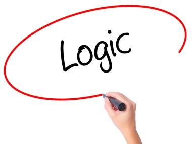 Kadın el mantığı ile siyah kalemi görsel ekranda yazma.