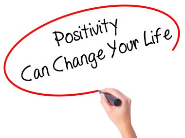Kadın el pozitifliği yazma Can Change Your Life siyah Ma